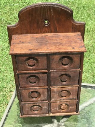 Vintage Antique 8 Drawer Apothecary Spice Cabinet 18473