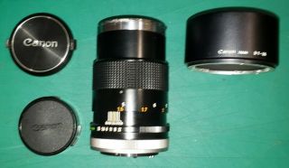Collector Antique Canon Lens Fd 135mm 1:3.  5 With Leather Case