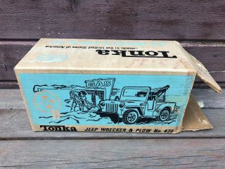 Vintage Tonka Jeep Wrecker & Plow No.  435 Empty Box Only