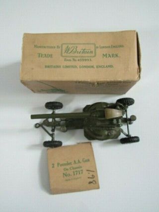 Britains 1717 2lb 2 Pounder 40mm Anti Aircraft Gun On Chassis With Box