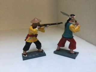 Boxer Rebellion.  2 Chinese Boxers.  Trophy Of Wales.  54 Mm Metal Toy Soldiers