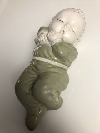 9 1/2 " Vintage Rubber Irwin Sleeping Baby Doll - Squeak Toy - Thumb Sucking