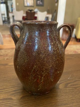 Antique 19th C.  Redware Jar Crock