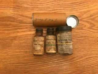 3 Vintage Bill Hoffman Fox Lures & Tube Trapping Hunting Rare Newhouse Antique