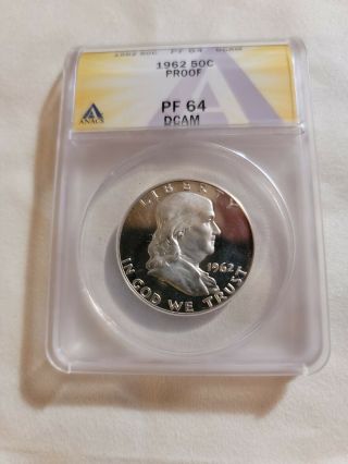 1962 Franklin Half Dollar Proof.  Pf 64 Deep Cam.  Exquisite Coin.