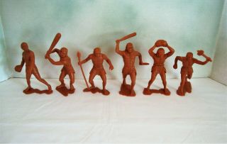 Complete Set Of Marx Sp 6 " Cavemen Bulk Toy Bin Figures - Playset