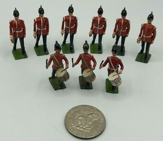 (9) Pc Vintage Britains Ltd British Band Parade Metal Lead 54mm Toy Soldiers