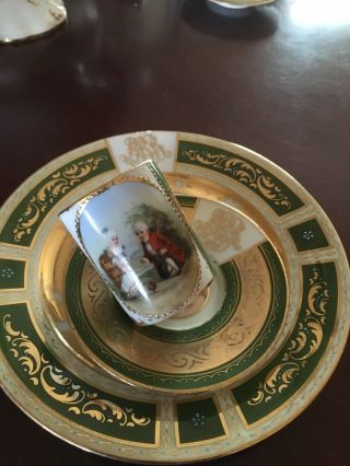 Antique Royal Vienna Ackermann Fritz Porcelain Demitasse Cup Saucer Plate Set