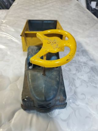 Vintage Structo Truck Pressed Steel Ride On Dump Construction Toy