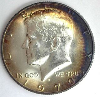 1970 - D Kennedy Silver 50 Cents Gem,  Unc Toning Rare This