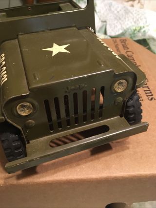 Vintage 1960 ' s Tonka Army Military Pressed Metal Jeep GR2 - 2431 2