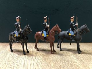 Britains: Belgian Cavalry.  One Horse Repainted.  54mm Lead Figures.  C1950s