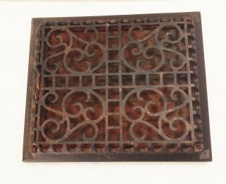 Vtg Antique Cast Iron Ornate Floor Grate Register Cover 13 5/8 " Victorian Deco