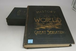 A History Of The World With All Its Great Sensations Vols 1 - 2 1887 Antique Dk4