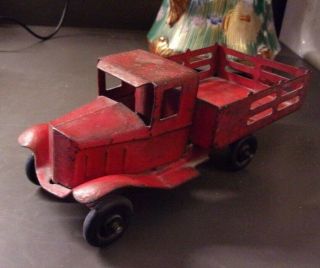 Vintage Marx Or Girard Stake Truck Pressed Steel Toys