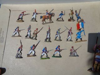 Flats,  Napoleonic French Infantry Advance Painted Lead Soldiers,  Zinnfiguren,  Jl
