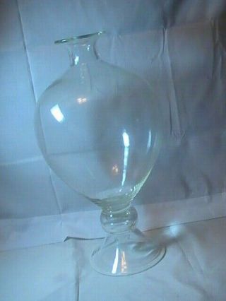 Giant Antique Hand Blown Flint Glass Apothecary Jar Scientific Display Large