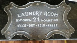 Galvanized Metal Laundry Room Sign Primitive,  Country Home,  Farmhouse Decor
