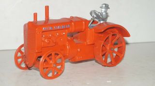 Vintage Cast Iron Allis Chalmers " Reg " 1/16 Scale Farm Tractor With Driver