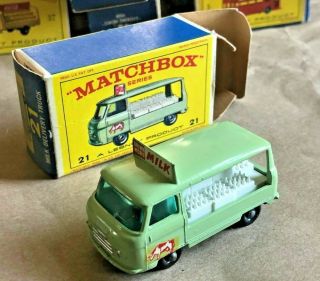 Lesney Matchbox 21 Regular 1 - 75 Commer Milk Delivery Truck Bpw Nr E Box