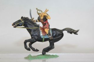 Elastolin Plastic Galloping Hun With Sword And Horn 8754 70mm Version 2