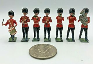(7) Pc Vintage Britains Ltd British Band Parade Metal Lead 54mm Toy Soldiers