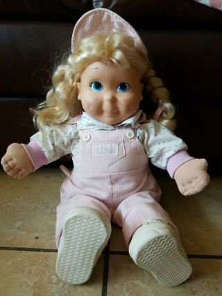 Vintage 1986 Playskool My Buddy Kid Sister Girl Blonde Blue Eyes Doll Cloth Toy
