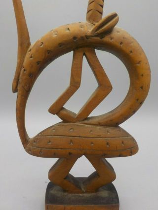 Vintage Mali West Africa Carved Wood Mini Chi Wara Antelope Bamana African Tribe 2
