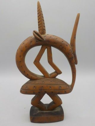 Vintage Mali West Africa Carved Wood Mini Chi Wara Antelope Bamana African Tribe 3