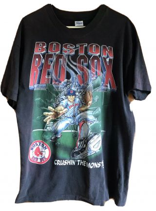 Vtg Salem 1994 Boston Red Sox Crushin The Monster Black T Shirt Men 