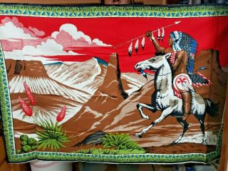 Vintage Landscape Wall Tapestry Art Made In Turkey 100 Cotton - Native American