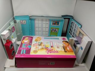2007 Barbie My House Folding Fold Up Dollhouse Playset Kitchen Bath Diorama Vtg