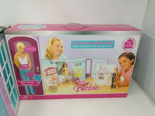 2007 Barbie My House Folding Fold Up Dollhouse Playset Kitchen Bath Diorama VTG 2