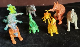 Plastic Weird Critter/monster Playset Toy Figures,  Fantasy Beasts,  Hong Kong