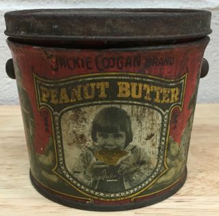 Antique 1920’s Jackie Coogan Brand Peanut Butter Tin Cleveland,  Ohio