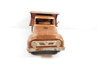 Vintage 1957 Tonka Hydraulic Dump Truck Pressed Steel Toy RARE Bronze 2