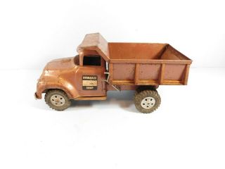 Vintage 1957 Tonka Hydraulic Dump Truck Pressed Steel Toy RARE Bronze 3