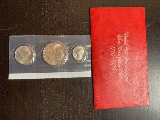 U.  S.  Bicentennial Silver Uncirculated 3 Coin Set,  3 Kennedy Half Dollars