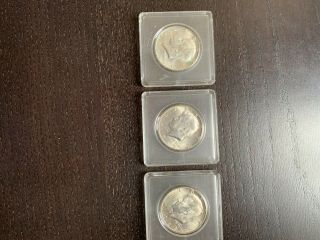 U.  S.  Bicentennial Silver Uncirculated 3 Coin Set,  3 Kennedy half dollars 3