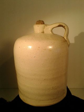 Antique Stoneware Jug,  Salt Glaze Half Gallon 8 " Tall 5 1/2 " Wide 3 Lbs