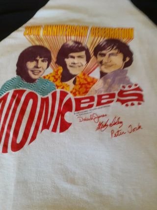 Rare Vintage The Monkees 20th Anniversary Celebration Jersey Shirt Authentic