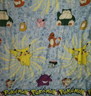 Vintage 1998 Pokemon Pikachu Comforter Twin Sz Bed