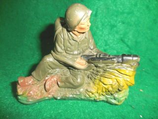 J.  H.  Miller Chalkware Us Army Korean War Soldier With Flame Thrower Ml7