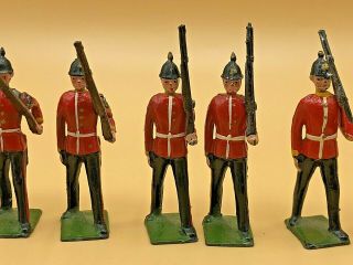(8) Pc Vintage Britains Ltd British Riflemen Guard Metal Lead 54mm Toy Soldiers 3