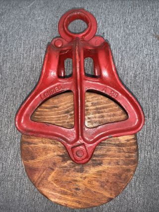 Vintage Antique Louden A23 Cast Iron Hay Trolley Line Barn Pulley