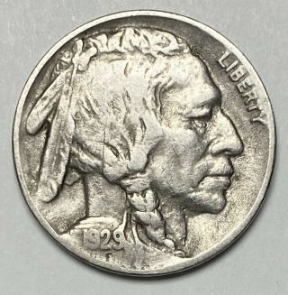 1929 S Indian Head Buffalo Nickel 5 Cents Circulated Rpm Error Coin (3631)