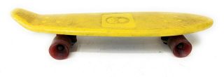 Vintage Yellow Roller Derby 77 K Skateboard W/ Caution Sticker Slick Bearings 3