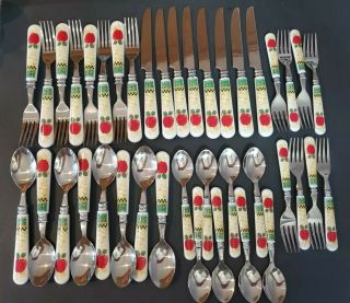 Gibson " Antique Apple " Pattern Stainless Flatware Silverware 40 Pc Retired