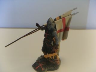 St Petersburg Crusader Knight With Banners 54mm Metal