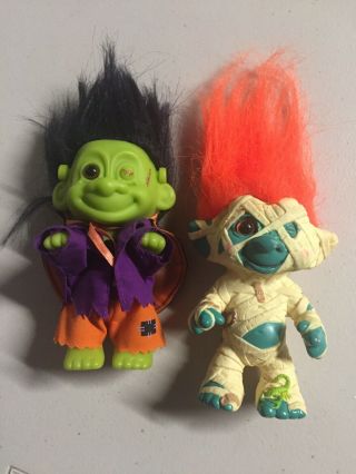 Vintage Rare Frankenstein & Mummy Monster (3) - 1993 4 " Galoob Russ Troll Doll